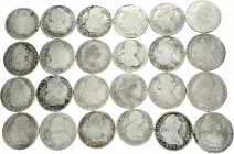 Lot of 24 coins of 2 reales, Charles III (5), Charles IV (18) and Ferdinand VII (1). TO EXAMINE. F/Choice F. Est...500,00. 

Spanish Description: Lo...