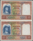 500 Pesetas. 25 de Abril de 1931. Pareja correlativa. Sin serie. (Edifil 2021: 361). Apresto original. SC-.