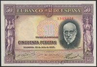 50 Pesetas. 22 de Julio de 1935. Sin serie. (Edifil 2021: 366). Apresto original. SC-.