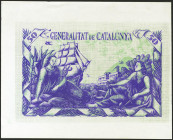 Prueba de un billete no emitido de la Generalitat de Catalunya de 50 Pesetas, fechado el 1 de Septiembre de 1940, de la emisión de 25 de Septiembre de...