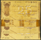 Conjunto de 4 billetes de 25 pesetas emitidos el 1 de Septiembre de 1936 en la sucursal de Bilbao y con cuatro antefirmas diferentes, en calidades div...