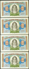 2 Pesetas. 1938. Ministerio de Hacienda. Cuatro billetes correlativos. Serie A. (Edifil 2021: 393). Apresto original. SC.
