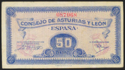 50 Céntimos. Asturias y León. Sin serie. (Edifil 2021: 396). Inusual. EBC-.