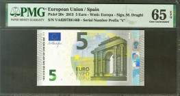 5 Euros. 2 de Mayo de 2013. Firma Draghi. Serie VA (España). (Edifil 2017: 493). SC. PMG65EPQ.