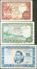 GUINEA ECUATORIAL. 100 Pesetas, 500 Pesetas y 1000 Pesetas. 12 de Octubre de 1962. Sin serie. (Pick: 1/3). EBC-/MBC+.