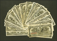 Conjunto de 20 billetes de 1 Centavo emitidos por el Banco Español en la Isla de Cuba el 15 de Mayo de 1896 con la serie G (Edifil 2021: 71). EBC/MBC+...