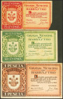 BARBASTRO (HUESCA). 25 Céntimos, 50 Céntimos y 1 Peseta. 18 de Agosto de 1937. Series A, B y C, respectivamente. (González: 880/82). El 50 cts falta d...