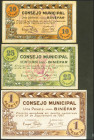 BINEFAR (HUESCA). 10 Céntimos, 25 Céntimos y 1 Peseta. 25 de Septiembre de 1937. (González: 1227, 1228, 1230). EBC/SC.