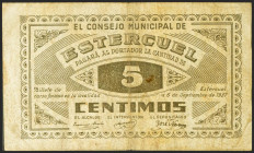 ESTERCUEL (TERUEL). 5 Céntimos. 6 de Septiembre de 1938. (González: 2359). Raro. MBC+.