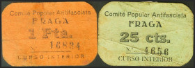 FRAGA (HUESCA). 25 Céntimos y 1 Peseta. (1937ca). (González: 2507, 2513). MBC+.