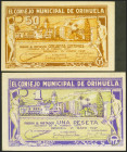 ORIHUELA (LAICANTE). 50 Céntimos y 1 Peseta. 13 de Mayo de 1937. (González: 3993/94). Serie completa. EBC+.