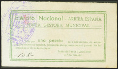 POBLA DE SEGUR (LERIDA). 1 Peseta. 7 de Abril de 1938. (González: 5932). MBC.