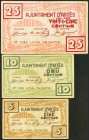 ARTES (BARCELONA). 5 Céntimos, 10 Céntimos y 25 Céntimos. (1937ca). (González: 6413/15). Serie completa. MBC+.