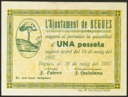 BEGUES (BARCELONA). 1 Peseta. 24 de Mayo de 1937. (González: 6937). MBC.