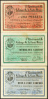CALONGE DE LA COSTA BRAVA (GERONA). 25 Céntimos, 50 Céntimos y 1 Peseta. 6 de Octubre de 1937. Series A y B(2), respectivamente. (González: 7307/09). ...