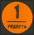 FALSET (TARRAGONA). 1 Peseta. (1937ca). Moneda de celuloide. (González: 7807). Muy raro. EBC+.