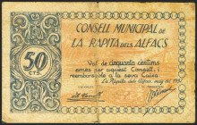 RAPITA DELS ALFACS (TARRAGONA). 50 Céntimos. Mayo 1937. (González: 9537). BC+.