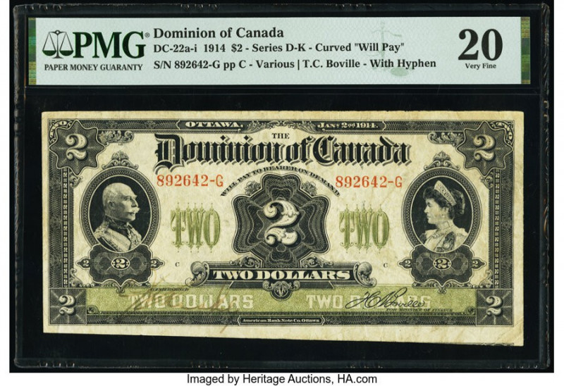Canada Dominion of Canada $2 2.1.1914 DC-22a-i PMG Very Fine 20. 

HID0980124201...