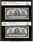 Canada Bank of Canada $10 2.1.1937 BC-24b Two Examples PCGS Banknote Choice UNC 63; Choice UNC 64. 

HID09801242017

© 2022 Heritage Auctions | All Ri...