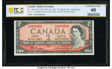 Solid Serial Number 9999999 Canada Bank of Canada $2 1954 BC-38b PCGS Banknote Extremely Fine 40. 

HID09801242017

© 2022 Heritage Auctions | All Rig...
