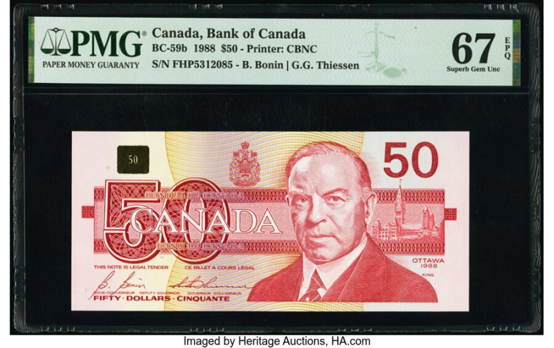 Canada Bank of Canada $50 1988 BC-59b PMG Superb Gem Unc 67 EPQ. 

HID0980124201...