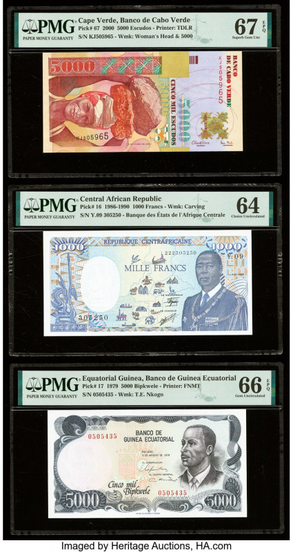 Cape Verde Banco De Cabo Verde 5000 Escudos 5.7.2000 Pick 67 PMG Superb Gem Unc ...