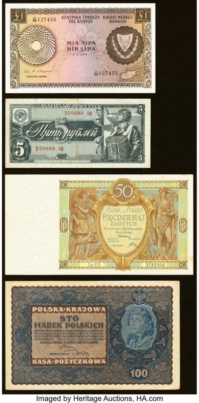 Cyprus, Poland & Russia Group Lot of 4 Examples Fine-About Uncirculated. Stainin...