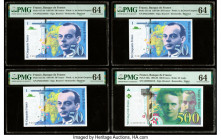 France Banque de France 50 Francs 1997 Pick 157Ad Three Examples PMG Choice Uncirculated 64 (3); France Banque de France 500 Francs 1994 Pick 160a Six...
