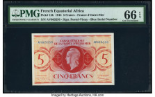 French Equatorial Africa Caisse Centrale de la France d'Outre-Mer 5 Francs 2.2.1944 Pick 15b PMG Gem Uncirculated 66 EPQ. 

HID09801242017

© 2022 Her...