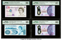 Great Britain Bank of England 20 Pounds 1999 (ND 2004) Pick 390b PMG Gem Uncirculated 66 EPQ; Saint Helena Government of St. Helena 5 Pounds ND (1981)...