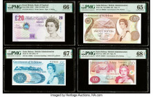Great Britain Bank of England 20 Pounds 1999 (ND 2004) Pick 390b PMG Gem Uncirculated 66 EPQ; Saint Helena Government of St. Helena 5; 20; 10 Pounds N...