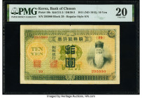 Korea Bank of Chosen 10 Yen 1911 (ND 1915) Pick 19b PMG Very Fine 20. An annotation is noted on this example. 

HID09801242017

© 2022 Heritage Auctio...
