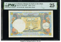 Lebanon Banque de Syrie et du Liban 1 Livre 1939 Pick 15 PMG Very Fine 25. Minor rust is noted on this example. 

HID09801242017

© 2022 Heritage Auct...