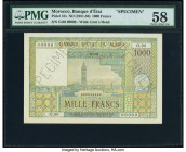 Morocco Banque d'Etat du Maroc 1000 Francs ND (1951-58) Pick 47s Specimen PMG Choice About Unc 58. Specimen perforation present. 

HID09801242017

© 2...