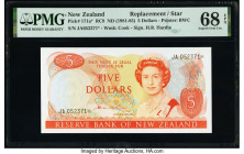 New Zealand Reserve Bank of New Zealand 5 Dollars ND (1981-85) Pick 171a* Replacement PMG Superb Gem Unc 68 EPQ. 

HID09801242017

© 2022 Heritage Auc...