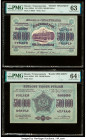Russia Federation of Soviet Socialist Republics of Transcaucasia 500,000 Rubles 1923 Pick S628s1; S628s2 Front and Back Specimen PMG Choice Uncirculat...
