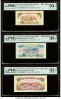 South Vietnam National Bank of Viet Nam 10; 20; 50 Xu 1966 (ND 1975) Pick 37s; 38s; 39s Three Specimen PMG Gem Uncirculated 65 EPQ (2); Gem Uncirculat...