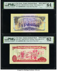 South Vietnam National Bank of Viet Nam 5; 10 Dong 1966 (ND 1975) Pick 42s; 43s1 Two Specimen PMG Choice Uncirculated 64; Uncirculated 62. Giay Mau ov...