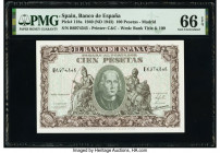 Spain Banco de Espana 100 Pesetas 9.1.1940 (ND 1943) Pick 118a PMG Gem Uncirculated 66 EPQ. 

HID09801242017

© 2022 Heritage Auctions | All Rights Re...