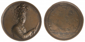 Catherine II. Count Alexey Grigorievich Orlov, 1770.
Bronze award medal. Signed by J. B. Gass. 91 mm. 251,8 gr. R1. Minor scratchmarks in fields and ...