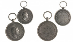 Alexander I. For Taking of Paris 1814. 
Set of two Silver commemorative medals. Unsigned. Integrated loop. Barac 453; Diakov 375.1; Werlich 70.
a) 2...