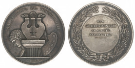 Nicholas I. Imperial Academy of Arts 1830. 
Silver prize medal. Signed by P. Utkin. 46 mm. 42,6 gr. R1. A.XF. Diakov 492.5.

Obverse with a lyre ly...