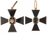 Order of Saint Vladimir	
Cross 2nd class. Civilian Division. Gold and enamel. Private manufacture Black Cross. 50 mm. 19.8 gr. Some minor enamel loss...