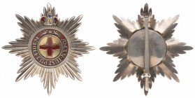 Order of Saint Anne. 
Silver breast star with Imperial crown. Type 1829-1874. Unmarked. 19th Century European manufacture. Silver and enamel. 81 mm. ...