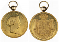 Spain: Medal of Honor (naval – life saving)
Gold award medal. Type I (1858-1868). Signed by Luis Marchioni. 36 mm. 55,75 gr. XF, as struck. Barac 345...