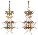 Sweden: Order of Vasa.
Commander cross. 1866-1975. Gold and enamel. 54,5 x 80 mm. 28,8 gr. XF. Barac 297.

The suspension ring is marked with a she...