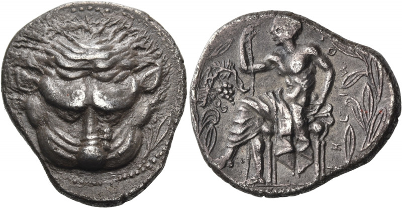 BRUTTIUM. Rhegion. Circa 425-420 BC. Tetradrachm (Silver, 25x29 mm, 16.87 g). Li...