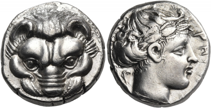 BRUTTIUM. Rhegion. Circa 415/0-387 BC. Tetradrachm (Silver, 22 mm, 16.96 g, 11 h...