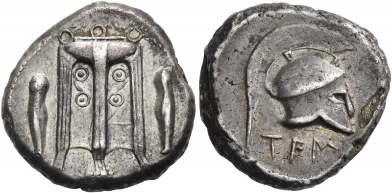 BRUTTIUM. Temesa. Circa 475-425 BC. Nomos (Silver, 19.5 mm, 8.18 g, 9 h). Betwee...