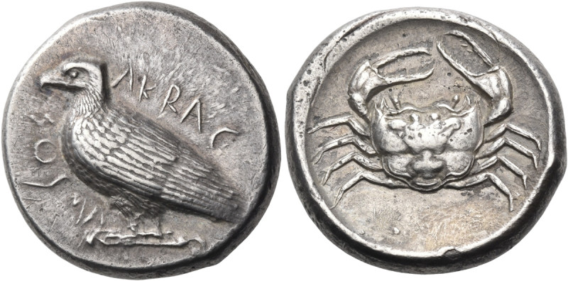 SICILY. Akragas. Circa 465/4-446 BC. Tetradrachm (Silver, 25.0 mm, 17.27 g, 10 h...